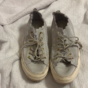 Converse Gray Women's Sneakers with Gold Accents